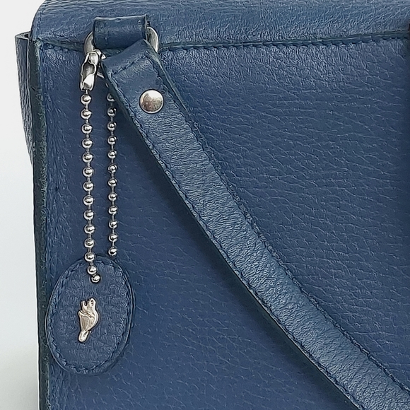 🦫🇨🇦Roots Vintage Rectangular Royal Blue Raw Leather Crossbody - Picture 10 of 12